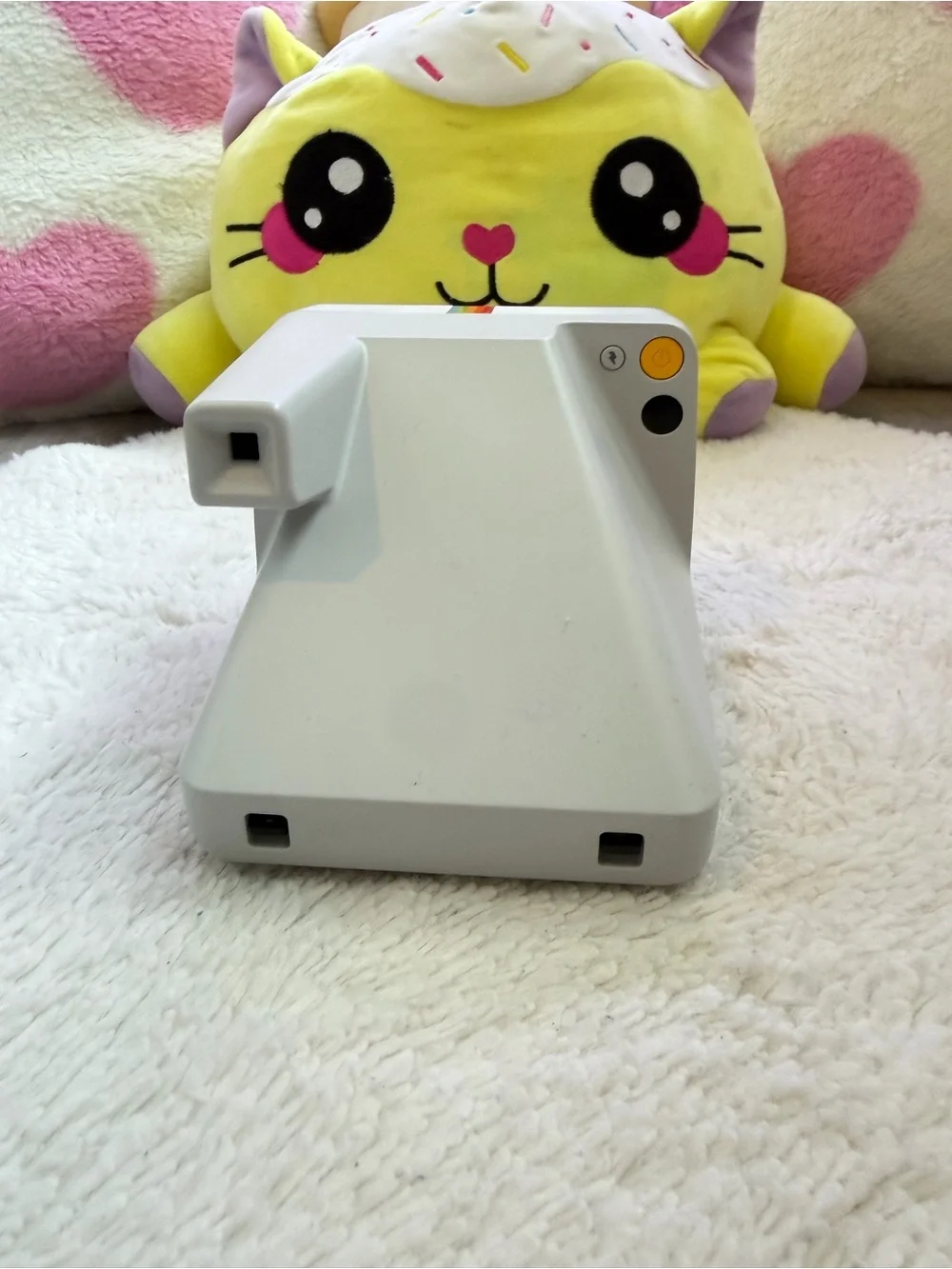Polaroid Now Instant Camera in White with Rainbow Accent